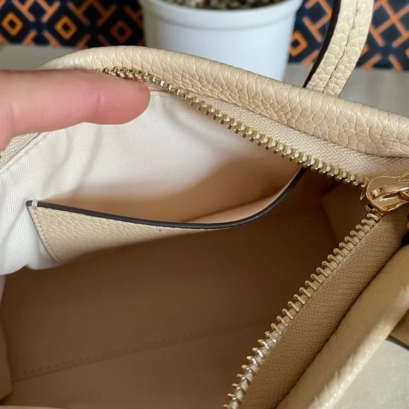 NWT ,,Tory Burch Blake Mini Tote Bag Crossbody Bag Soft Serve Gold Tan Cream - Picture 10 of 14